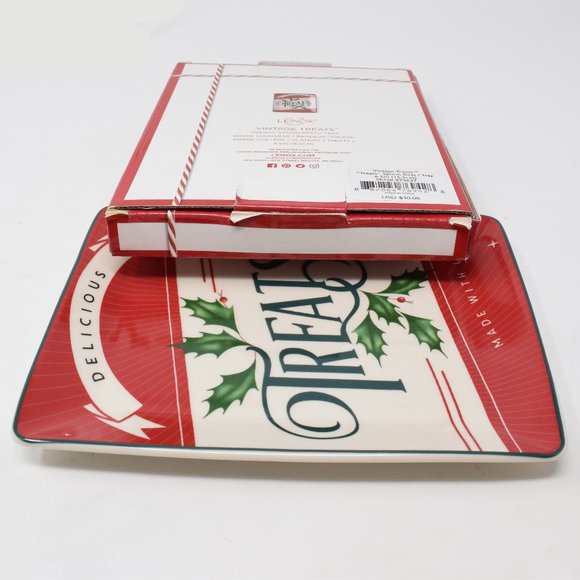 Lenox Vintage Treats Tray Spoon Rest Retro 6.5 New in Box Holiday Trinket Dish - Picture 5 of 8